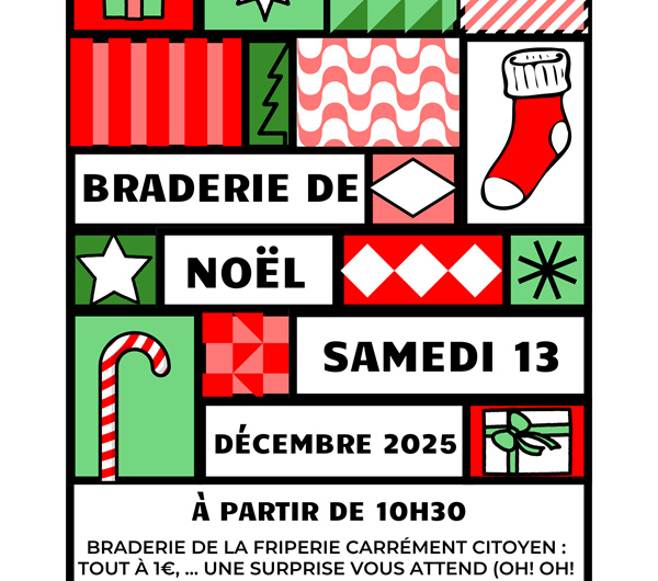 Affiche marché de noël géométrique colorée – 1