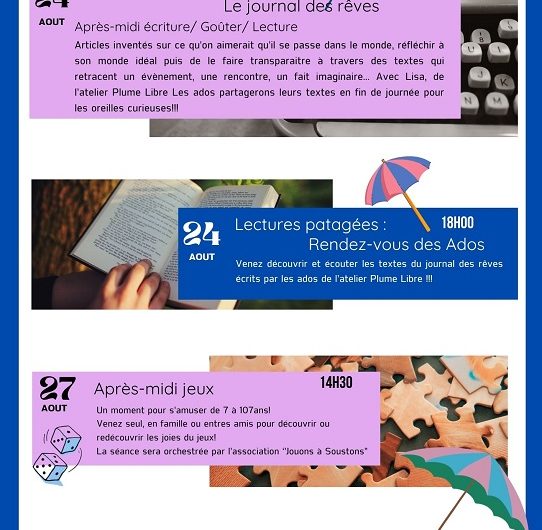 Animation aout médiathèque