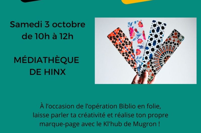 Atelier marque-page 3 OCTOBRE