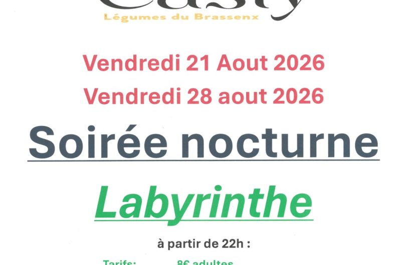 Labyrinthe de mais soirée nocturne 21 08 2026