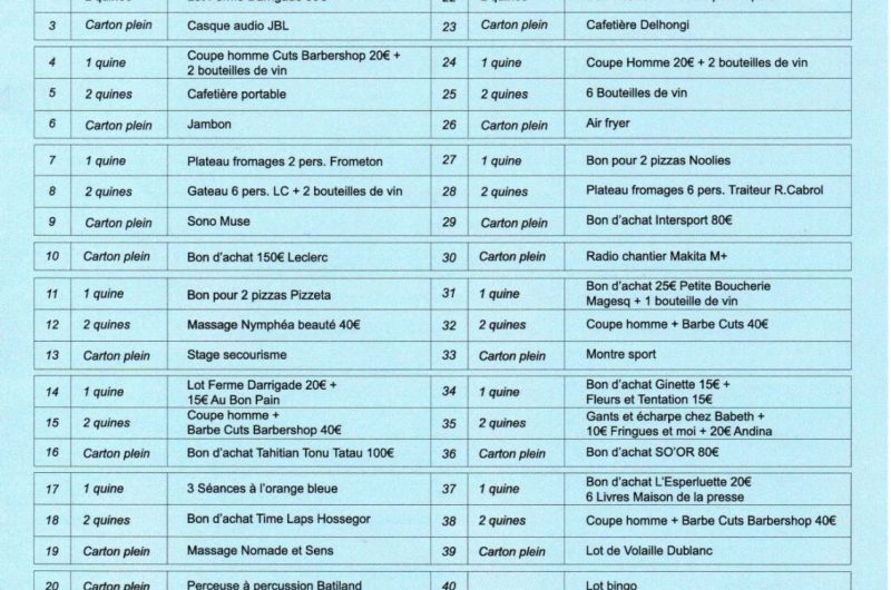 Loto Ecole De rugby Soustons