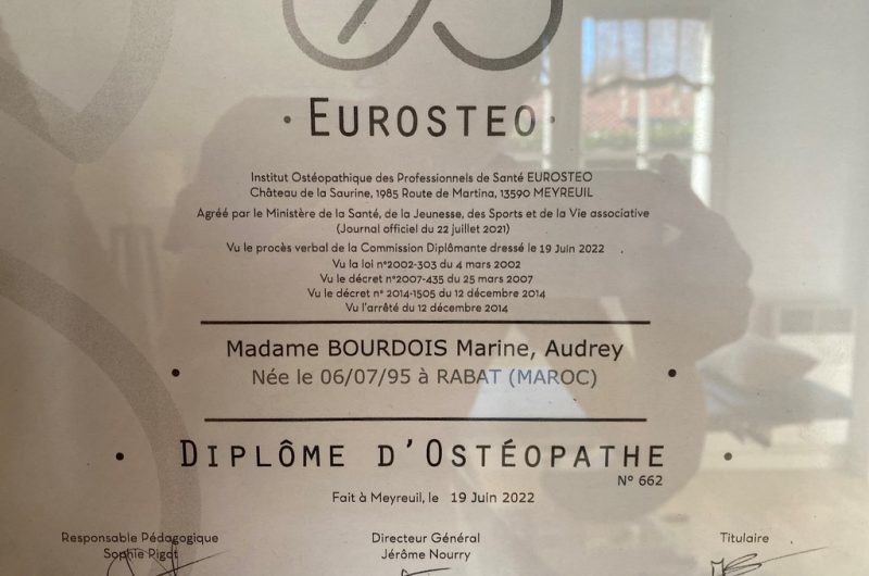 Marine Bourdois ostéopathe messanges