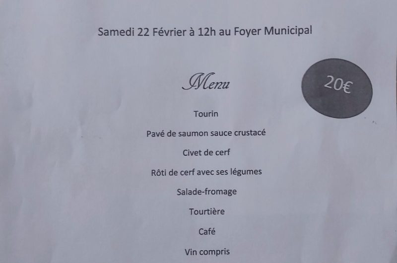 St Gein – Banquet de la chasse – 22 Février