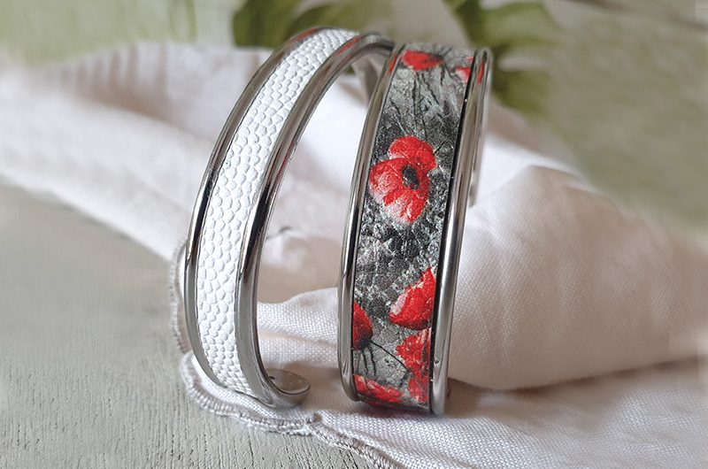 bracelets-cuir-blanc-coquelicots-800x600px